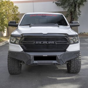 Ram 1500 Bumper - Front - Go Rhino - Element with Fixed Light Bar Mount - Textured Black - `19-`24